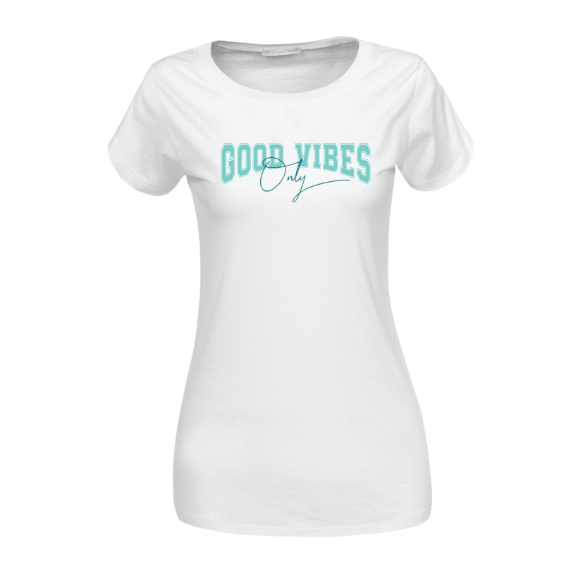 Good Vibes Only | university stílusú női póló