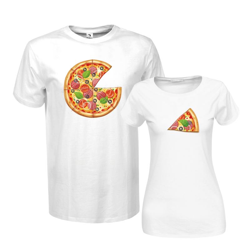 Pizza szerelem| grafikás páros pamutpóló