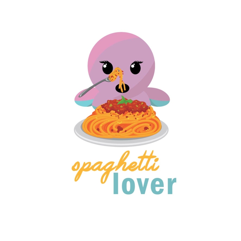 Spagetti lover polip | grafikás páros pamutpóló