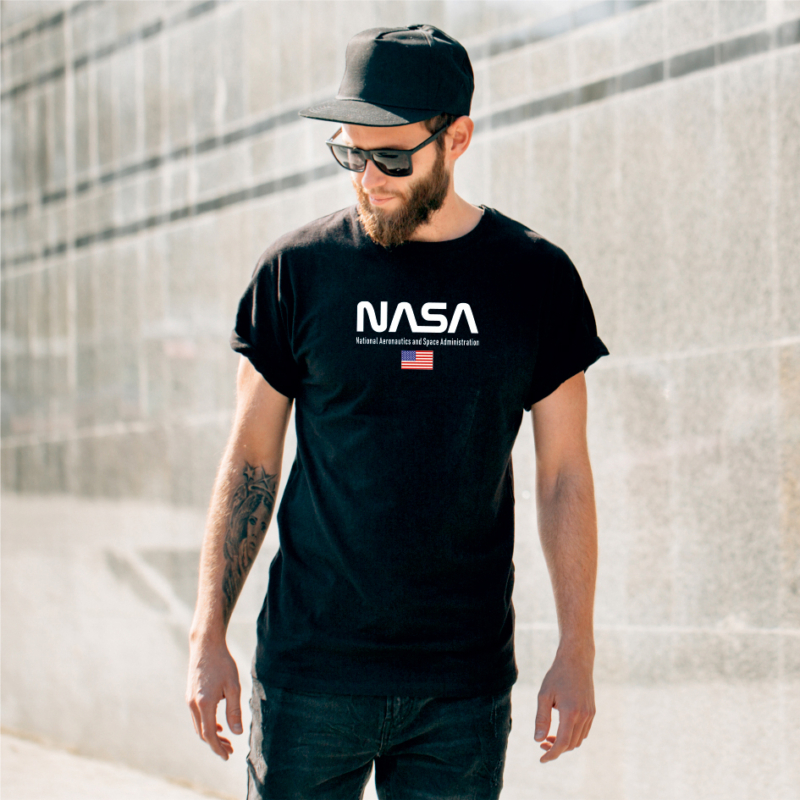 NASA & USA | grafikás férfi pamutpóló