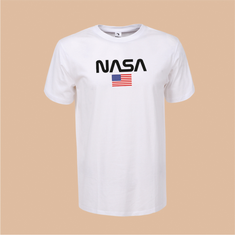 NASA & USA FLAG | grafikás férfi pamutpóló