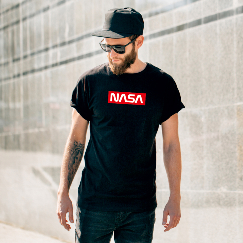 Super NASA | grafikás férfi pamutpóló