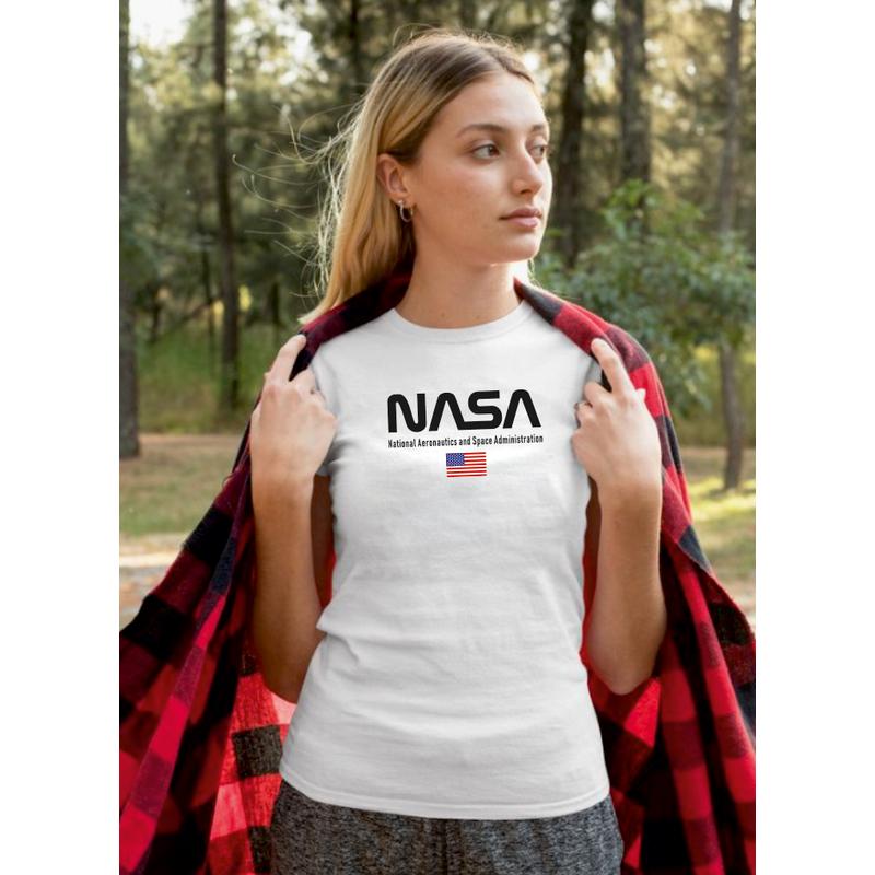 NASA & USA | grafikás női pamutpóló