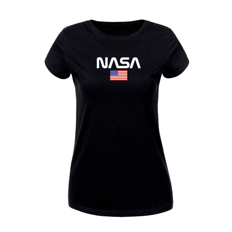 NASA & USA flag | grafikás női pamutpóló
