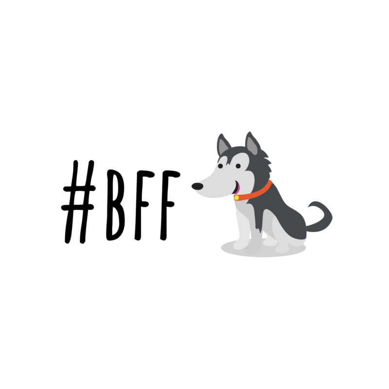 B.F.F. kutya | grafikás női pamutpóló