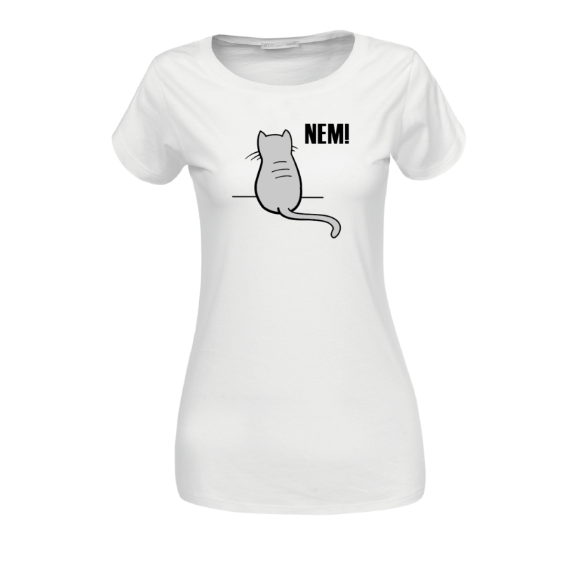 Durcás macska | grafikás női pamutpóló