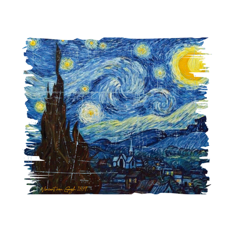 Csillagos éj- Van Gogh | grafikás férfi póló