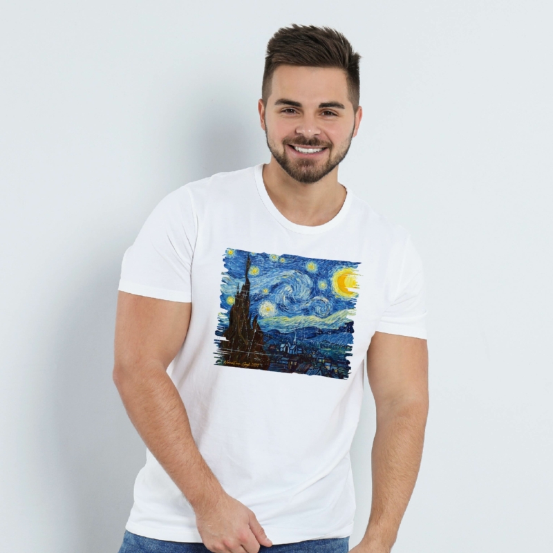Csillagos éj- Van Gogh | grafikás férfi póló