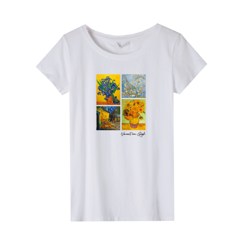 Van Gogh 4 festménye | grafikás női pamutpóló