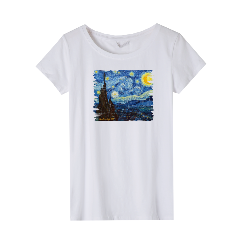 Csillagos éj- Van Gogh | grafikás női pamutpóló