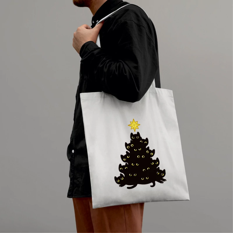 Catmas tree | grafikás vászontáska