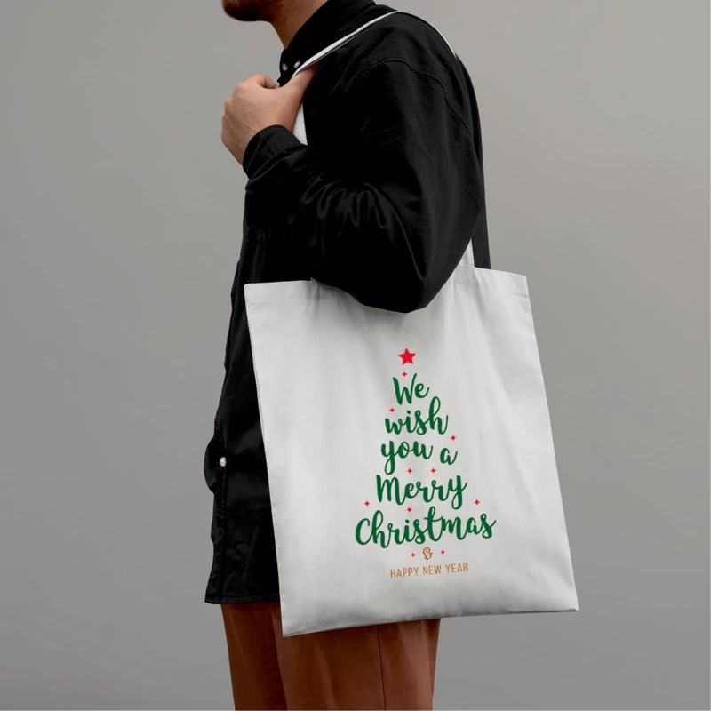 We wish you a Merry Christmas | grafikás vászontáska