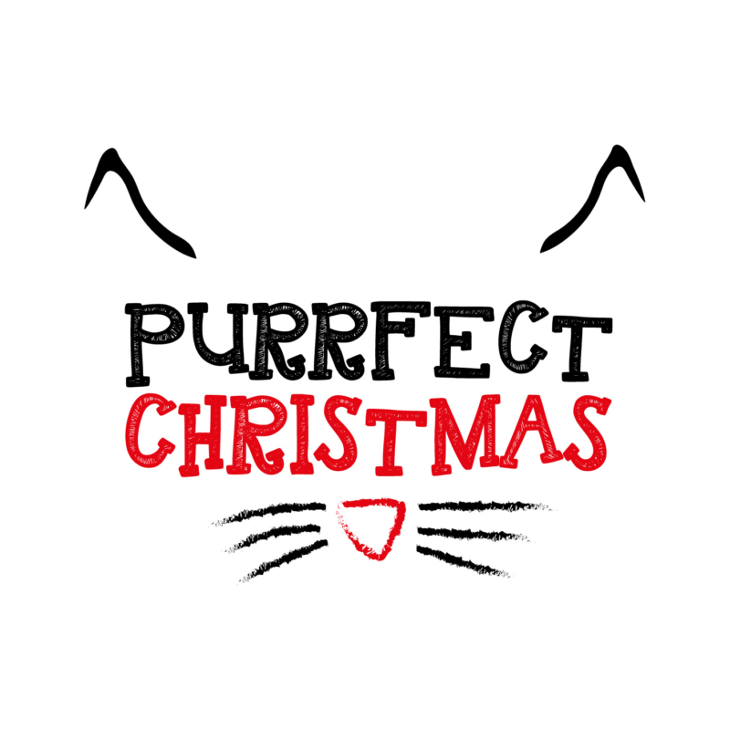 Purrfect Christmas | grafikás lány pamutpóló