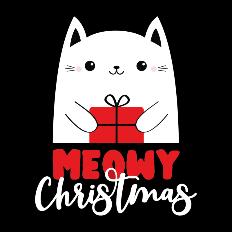 Meowy Christmas | grafikás női póló