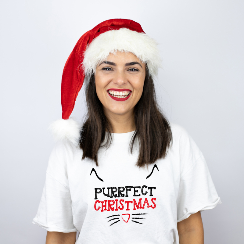 Purrfect Christmas | grafikás női póló