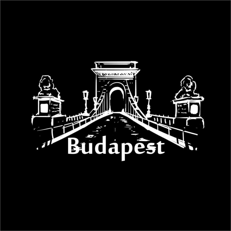 Lánc Bridge | Budapest grafikás férfi póló