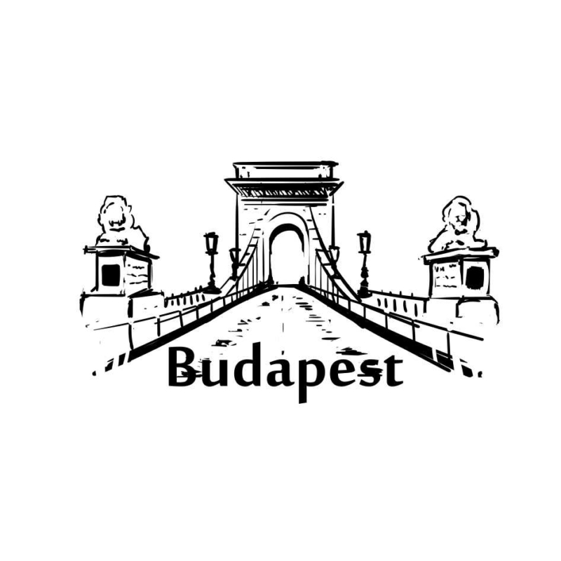 Lánc Bridge | Budapest grafikás férfi póló