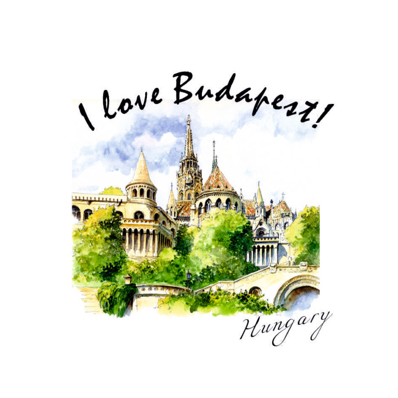 Halászbástya | Budapest grafikás férfi póló