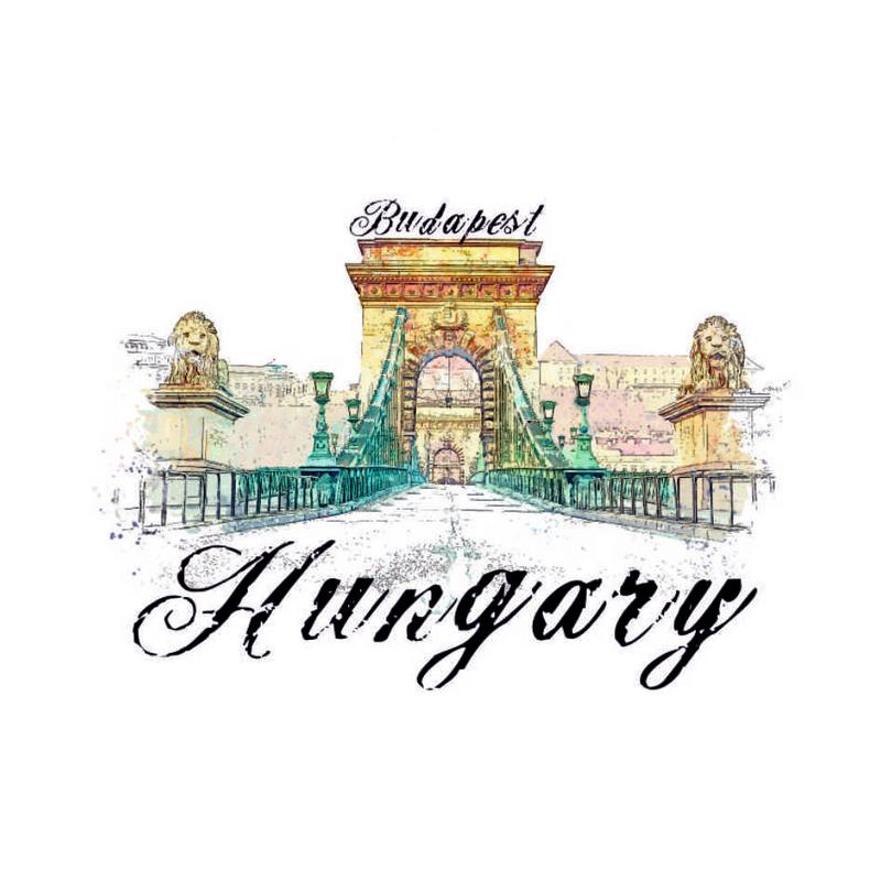 Lánchíd| Budapest grafikás férfi póló