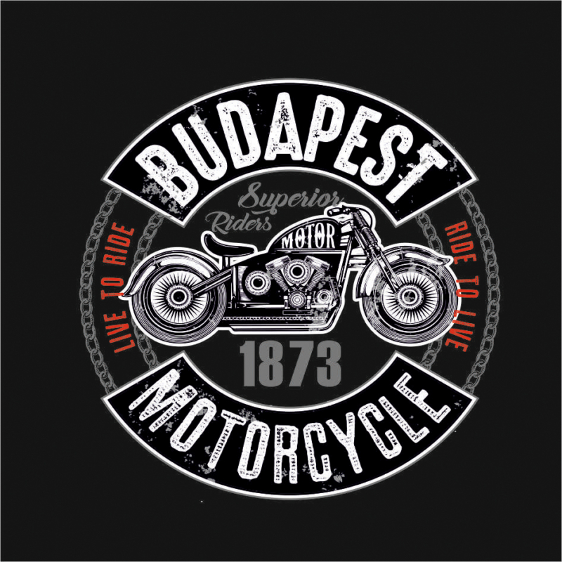 Motorbycle| Budapest grafikás férfi póló