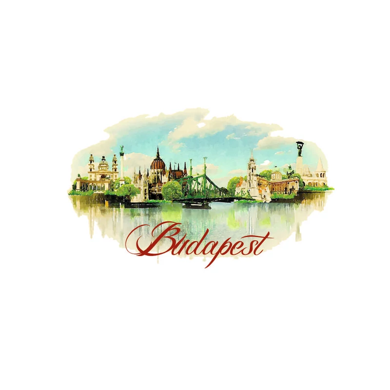 Lánchíd| Budapest grafikás férfi póló