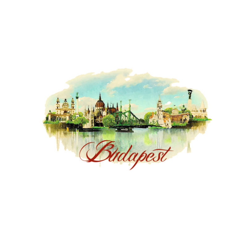 Lánchíd| Budapest grafikás férfi póló