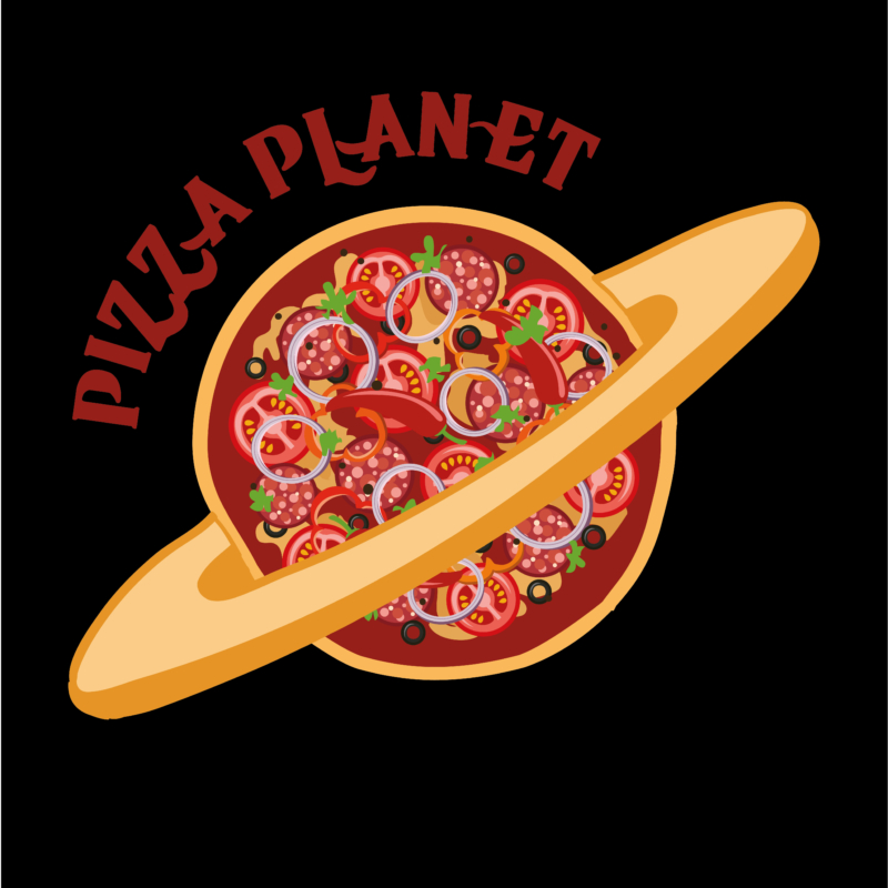 Pizza planet | grafikás férfi pamutpóló