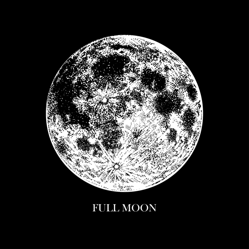 Full Moon  | grafikás férfi pamutpóló