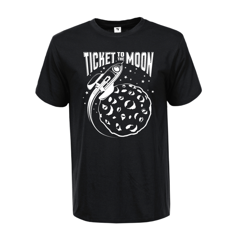 Ticket to the moon | grafikás férfi pamutpóló