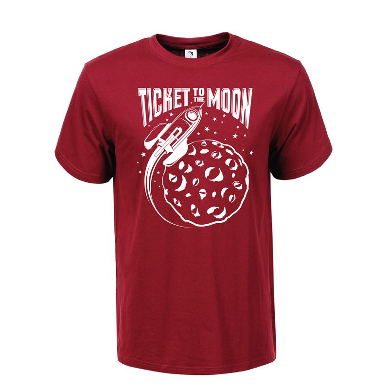 Ticket to the moon | grafikás férfi pamutpóló