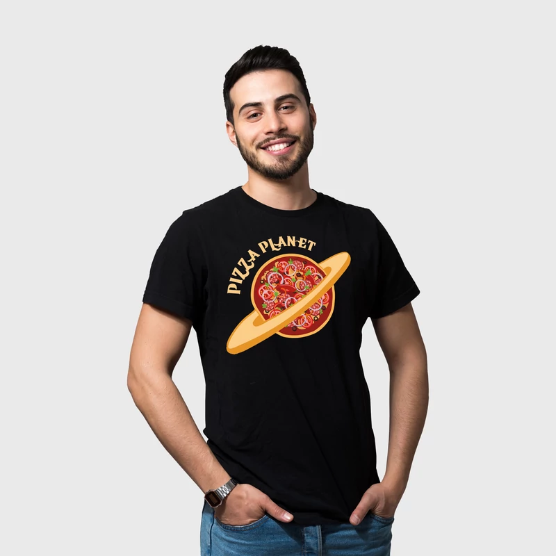 Pizza planet | grafikás férfi pamutpóló