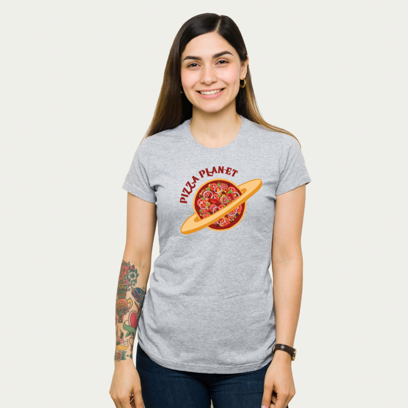 Pizza planet | grafikás női pamutpóló