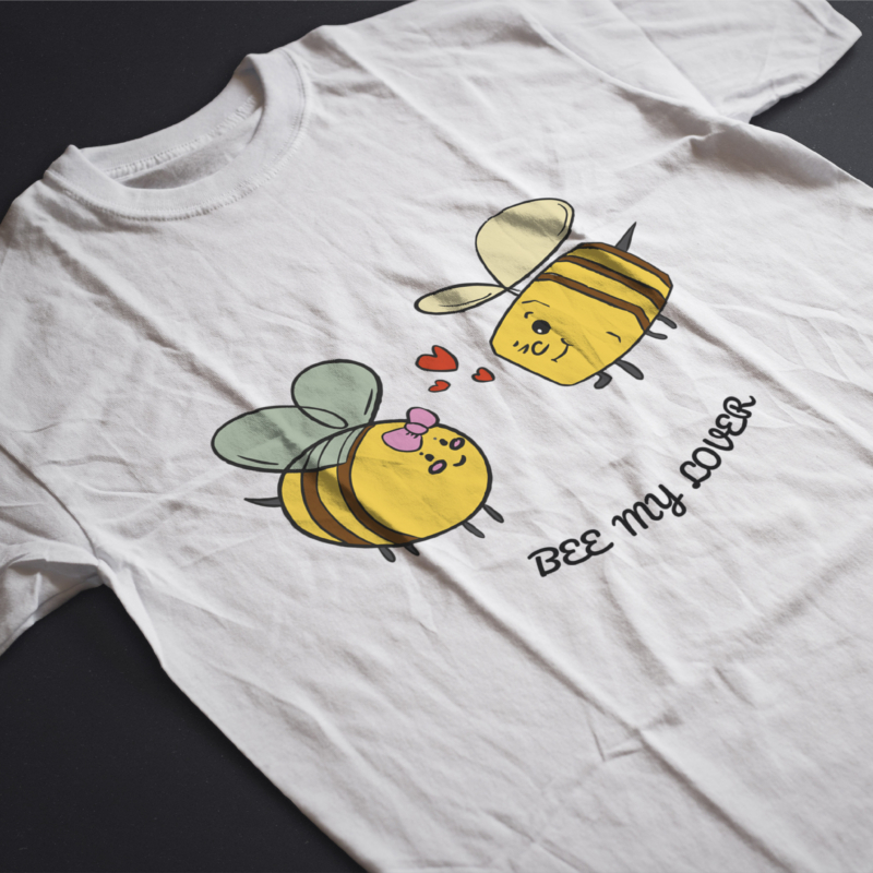 Bee my lover | grafikás férfi pamutpóló