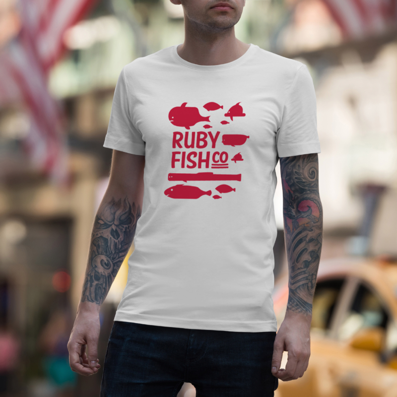 Ruby Fish Co | grafikás férfi pamutpóló