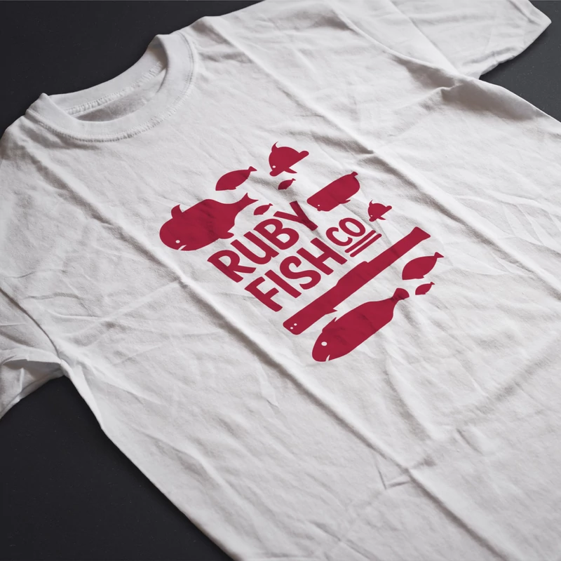 Ruby Fish Co | grafikás férfi pamutpóló