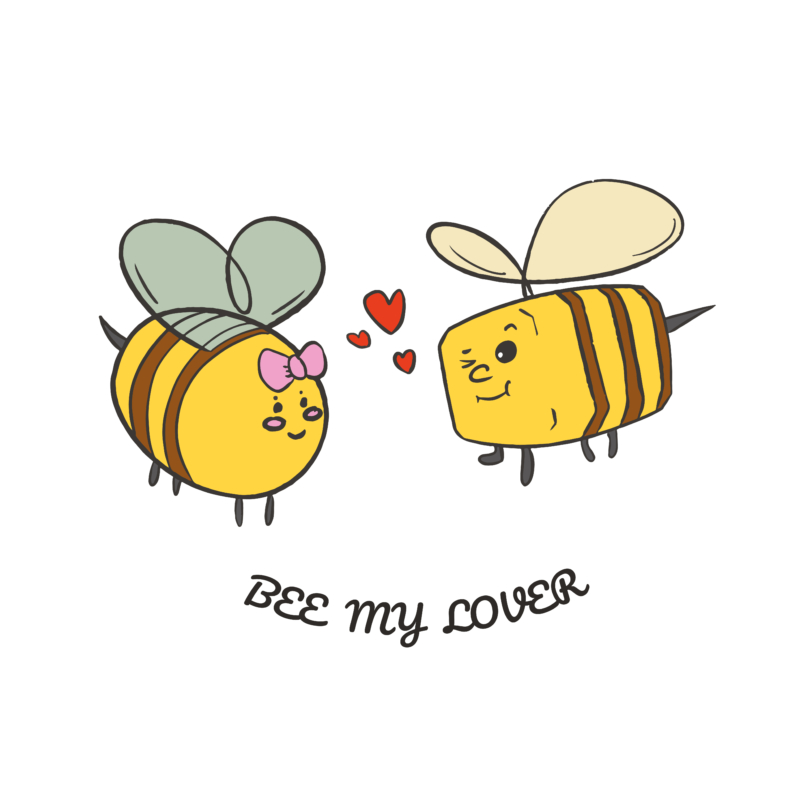 Bee my lover | grafikás női pamutpóló